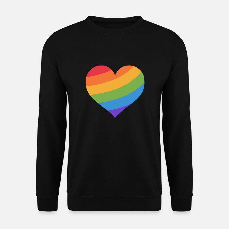 Regenbogen-Herz - Unisex Pullover - Schwarz