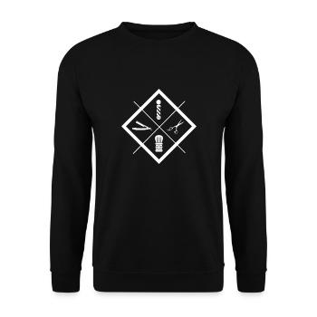 LOGO PRO BARBERSHOP - Unisex Pullover - Schwarz - Vorne - Alina (178cm) & Michal (187cm)