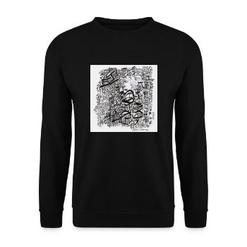 240206 3 - Unisex Pullover - Schwarz - Vorne - Alina (178cm) & Michal (187cm)