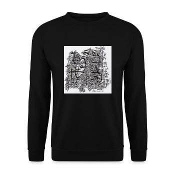 240203 - Unisex Pullover - Schwarz - Vorne - Alina (178cm) & Michal (187cm)