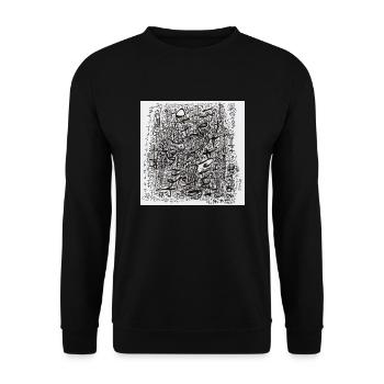 240128 2 - Unisex Pullover - Schwarz - Vorne - Alina (178cm) & Michal (187cm)