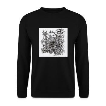240205 2 - Unisex Pullover - Schwarz - Vorne - Alina (178cm) & Michal (187cm)