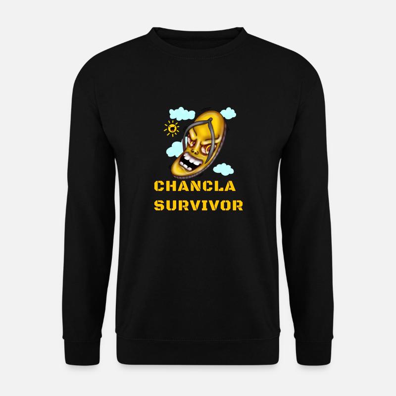 Überlebende Lustige Zitate Flip Flop - Unisex Pullover - Schwarz