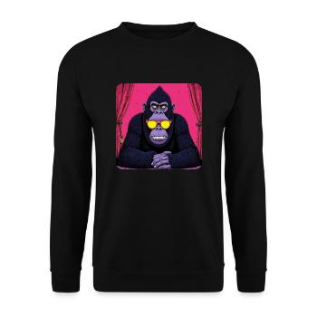 Gorilla with sunglasses - Unisex Pullover - Schwarz - Vorne - Alina (178cm) & Michal (187cm)