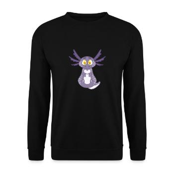 Cute Axolotl - Unisex Pullover - Schwarz - Vorne - Alina (178cm) & Michal (187cm)