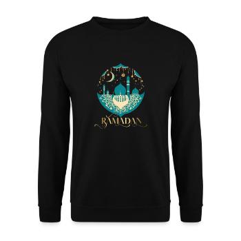 Ramadan Gift Eid Mubarak Islam Allah Muslim - Unisex Sweatshirt - black - Front - Alina (178cm) & Michal (187cm)