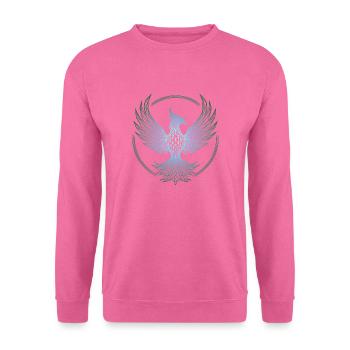 Elektrisch blauer polygonaler Phönix - Unisex Pullover - Pink - Vorne