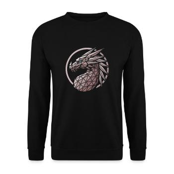 Polygons Dragon Head - Unisex Sweatshirt - black - Front - Alina (178cm) & Michal (187cm)