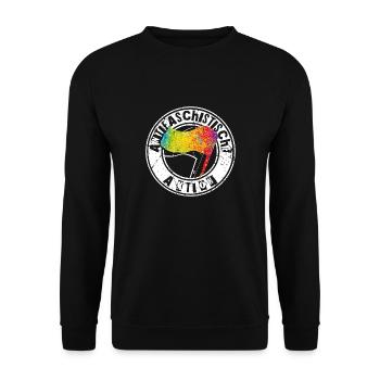 Anti-fascist action - Unisex Sweatshirt - black - Front - Alina (178cm) & Michal (187cm)