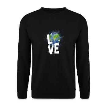 World Love - Unisex Sweatshirt - black - Front - Alina (178cm) & Michal (187cm)