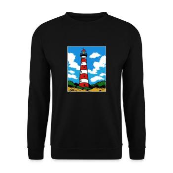 J’adore Ameland Holiday Lighthouse - Sweat-shirt Unisexe - noir - Devant - Alina (178cm) & Michal (187cm)