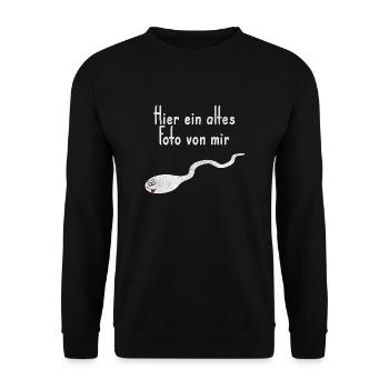 Old photo of me funny saying - Unisex Sweatshirt - black - Front - Alina (178cm) & Michal (187cm)