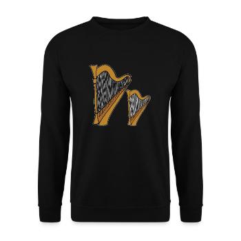 Harfen - Unisex Pullover - Schwarz - Vorne - Alina (178cm) & Michal (187cm)