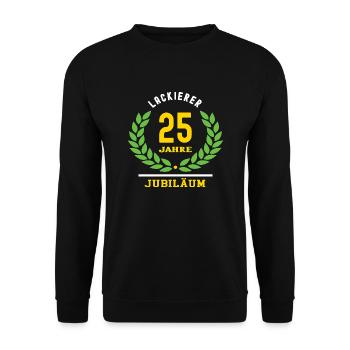Lackierer Jubiläum 25 Jahre 25 jähriges Jubilaeum - Unisex Pullover - Schwarz - Vorne - Alina (178cm) & Michal (187cm)