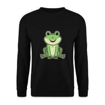 Doux animal bébé grenouille grenouille - Sweat-shirt Unisexe - noir - Devant - Alina (178cm) & Michal (187cm)