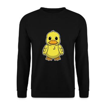 Doux animal bébé Canard jaune Canard - Sweat-shirt Unisexe - noir - Devant - Alina (178cm) & Michal (187cm)
