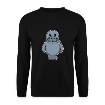 Doux animal bébé phoque phoque morse - Sweat-shirt Unisexe - noir - Devant - Alina (178cm) & Michal (187cm)