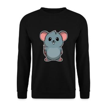 Doux animal bébé souris rat - Sweat-shirt Unisexe - noir - Devant - Alina (178cm) & Michal (187cm)