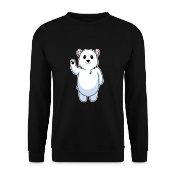Süßes Tier Baby Eisbär Polarbär Bär - Unisex Pullover - Schwarz - Vorne - Alina (178cm) & Michal (187cm)