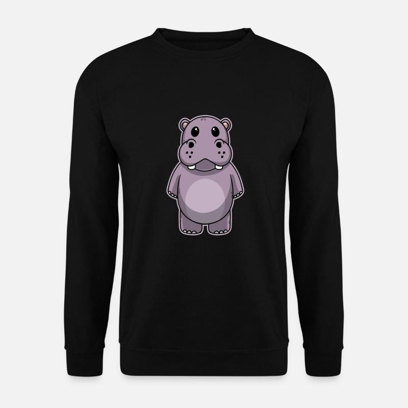 Doux animal bébé hippopotame - Sweat-shirt Unisexe - noir