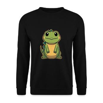 Bébé iguane animal doux - Sweat-shirt Unisexe - noir - Devant - Alina (178cm) & Michal (187cm)
