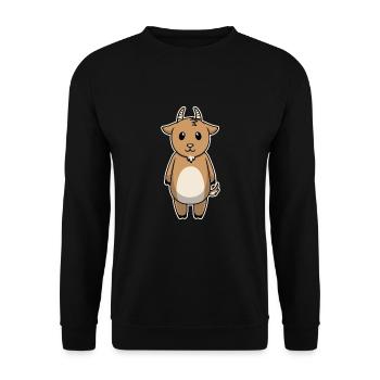 Süßes Tier Baby Ziege Ziegenbock Gemse Steinbock - Unisex Pullover - Schwarz - Vorne - Alina (178cm) & Michal (187cm)