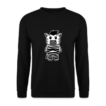 Süßes Tier Baby Zebra Zebras - Unisex Pullover - Schwarz - Vorne - Alina (178cm) & Michal (187cm)