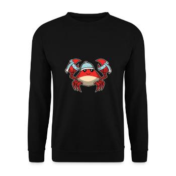 Süßes Tier Baby Krebs Krebse Krabbe - Unisex Pullover - Schwarz - Vorne - Alina (178cm) & Michal (187cm)