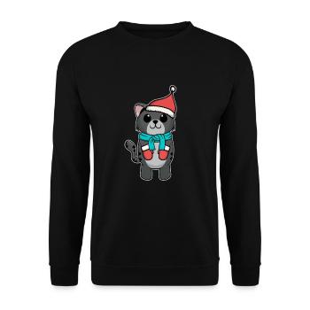 Süßes Tier Baby Katze KätzchenKater - Unisex Pullover - Schwarz - Vorne - Alina (178cm) & Michal (187cm)