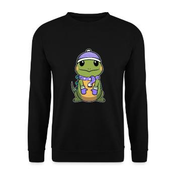 Iguane bébé animal mignon - Sweat-shirt Unisexe - noir - Devant - Alina (178cm) & Michal (187cm)