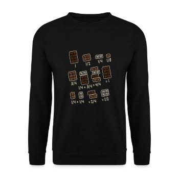 Professeur de fractions mathématiques au chocolat - Sweat-shirt Unisexe - noir - Devant - Alina (178cm) & Michal (187cm)