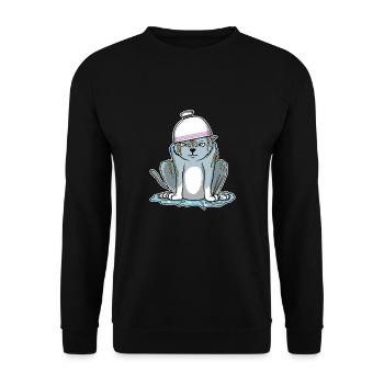 Ramen drôle de soupe de nouilles au chat - Sweat-shirt Unisexe - noir - Devant - Alina (178cm) & Michal (187cm)