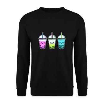 Bubbletea Bubble Tea Soft Drink Summer - Unisex Sweatshirt - black - Front - Alina (178cm) & Michal (187cm)