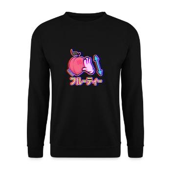 80s Aesthetic Juicy Peach - Unisex Sweatshirt - black - Front - Alina (178cm) & Michal (187cm)