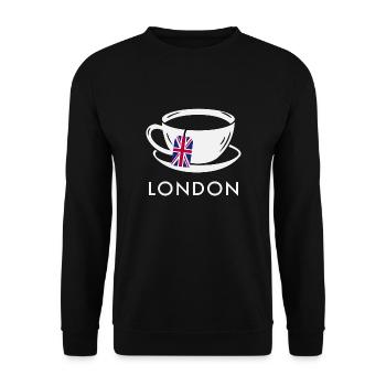 London Tea Cup UK Flag Teabag - Unisex Sweatshirt - black - Front - Alina (178cm) & Michal (187cm)