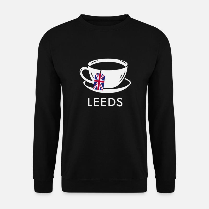 Leeds Teetasse UK Flagge Teebeutel - Unisex Pullover - Schwarz