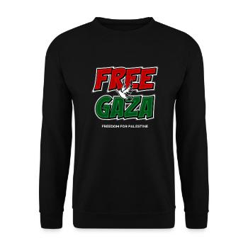 Libérez Gaza - Sweat-shirt Unisexe - noir - Devant - Alina (178cm) & Michal (187cm)