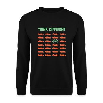 Fahrrad gegen Auto Umweltschutz Bike Geschenk - Unisex Pullover - Schwarz - Vorne - Alina (178cm) & Michal (187cm)
