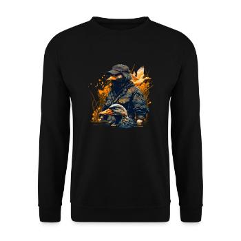 Duck hunter - Unisex Pullover - Schwarz - Vorne - Alina (178cm) & Michal (187cm)