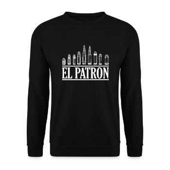 El Patron - Meister der Patronen - Unisex Pullover - Schwarz - Vorne - Alina (178cm) & Michal (187cm)