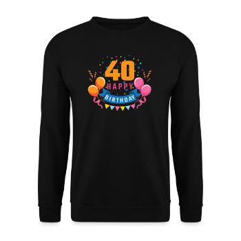 40th birthday 40 years Happy Birthday gift - Unisex Sweatshirt - black - Front - Alina (178cm) & Michal (187cm)