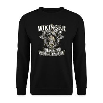 VIKING VALUES - Unisex Sweatshirt - black - Front - Alina (178cm) & Michal (187cm)