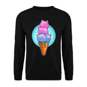 chatons crème glacée - Sweat-shirt Unisexe - noir - Devant - Alina (178cm) & Michal (187cm)