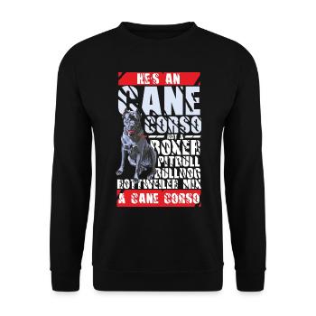Cane Corso Confondant race de chien - Sweat-shirt Unisexe - noir - Devant - Alina (178cm) & Michal (187cm)