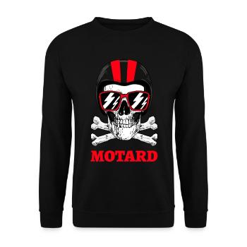 Motard Crâne Humour Lunettes de Soleil - Sweat-shirt Unisexe - noir - Devant - Alina (178cm) & Michal (187cm)