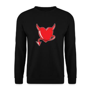 Cœur Rouge - Cœur du Diable - Cœur du Diable - Cadeau - Sweat-shirt Unisexe - noir - Devant - Alina (178cm) & Michal (187cm)