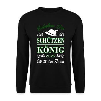 Schützenkönig Schützenfest 2022 - Unisex Pullover - Schwarz - Vorne - Alina (178cm) & Michal (187cm)