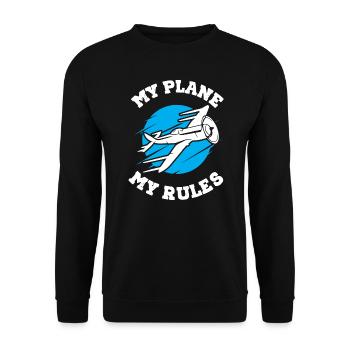 My Plane My Rules - Unisex Pullover - Schwarz - Vorne - Alina (178cm) & Michal (187cm)