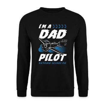 Papa pilote - Sweat-shirt Unisexe - noir - Devant - Alina (178cm) & Michal (187cm)