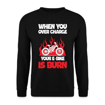 Lorsque vous surchargez votre vélo électrique - Sweat-shirt Unisexe - noir - Devant - Alina (178cm) & Michal (187cm)